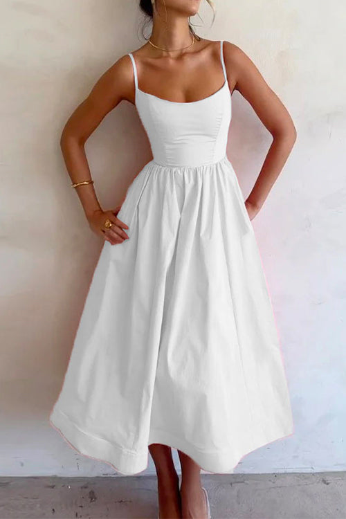 Spaghetti Strap High Rise Swing Cami Dress