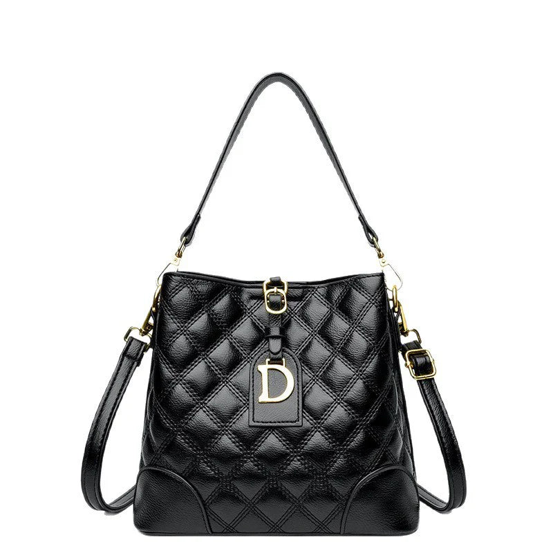 Chic Elegant Quilted Bucket Bag