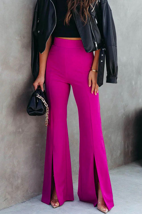 Chic to Work Office Split Hem High Rise Pants