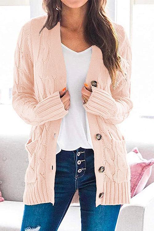 Button Up Chunky Cardigans with Pockets