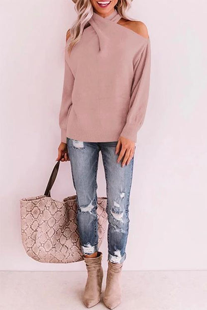 Kale Cold Shoulder Sweater