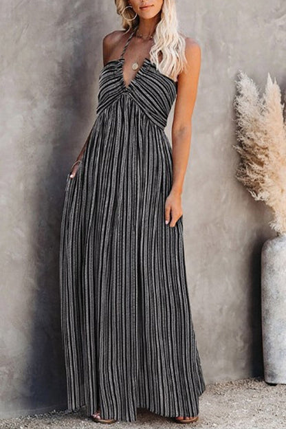 Spaghetti Strap Maxi Cami Dress with Pocket