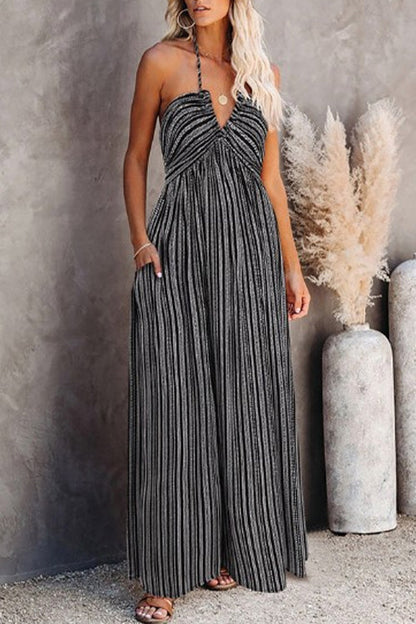 Spaghetti Strap Maxi Cami Dress with Pocket