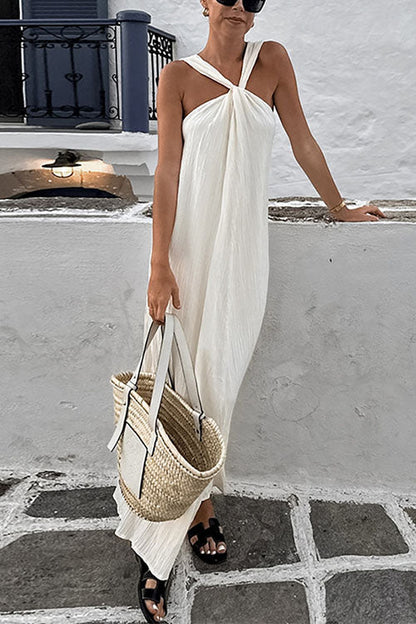 Chic Sleeveless Flowy Maxi Holiday Dress