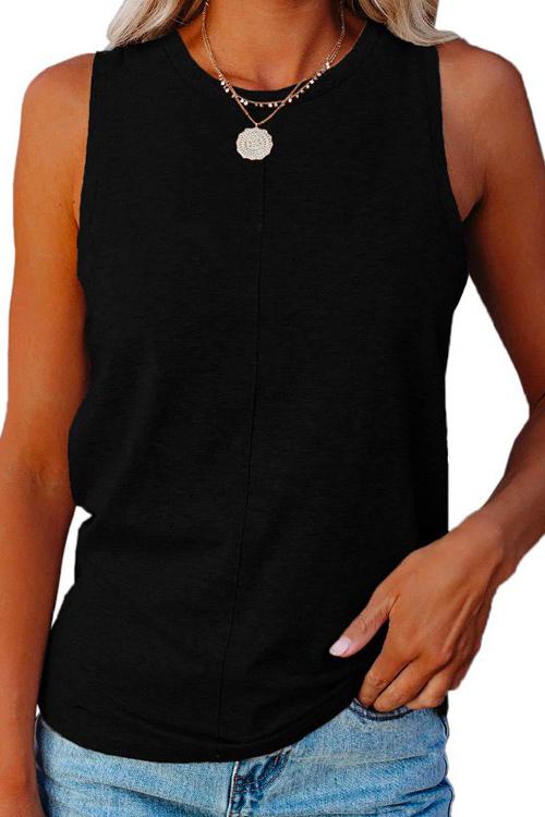 Sue Crewneck Solid Tank Top