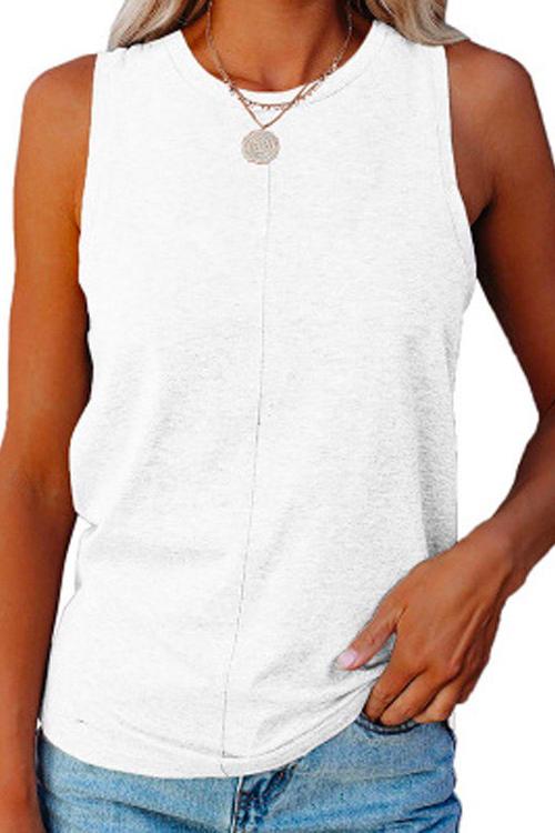 Sue Crewneck Solid Tank Top