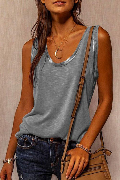 Summer Splice Sleeveless Top