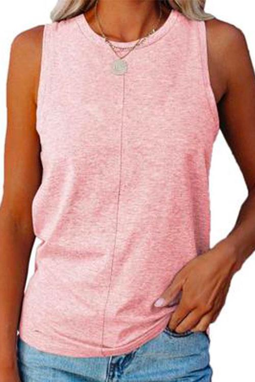 Sue Crewneck Solid Tank Top