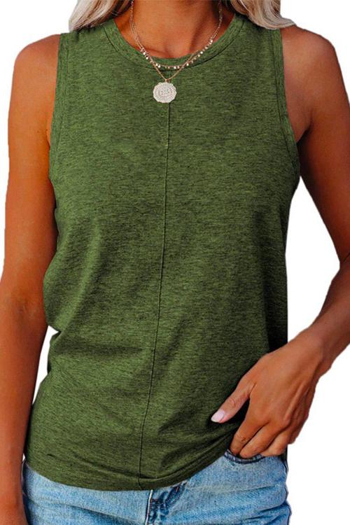 Sue Crewneck Solid Tank Top