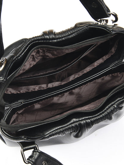 Leather Crinkled Tote Bag