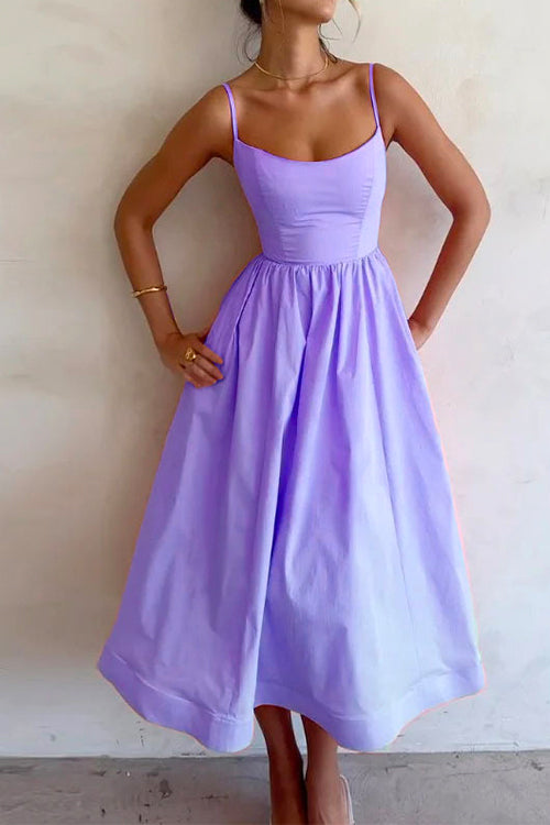 Spaghetti Strap High Rise Swing Cami Dress