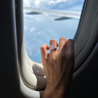 Alaia 4CT Radiant Cut Sterling Silver Ring