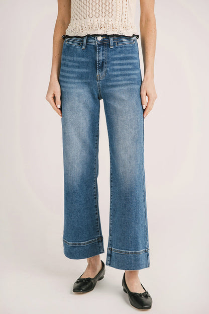 Risen Waverly Wide Hem Ankle Jeans