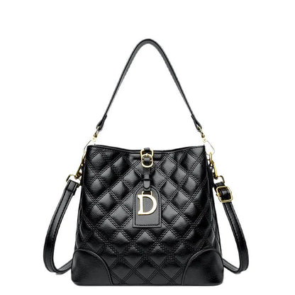 Chic Elegant Quilted Bucket Bag