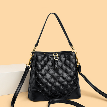 Chic Elegant Quilted Bucket Bag